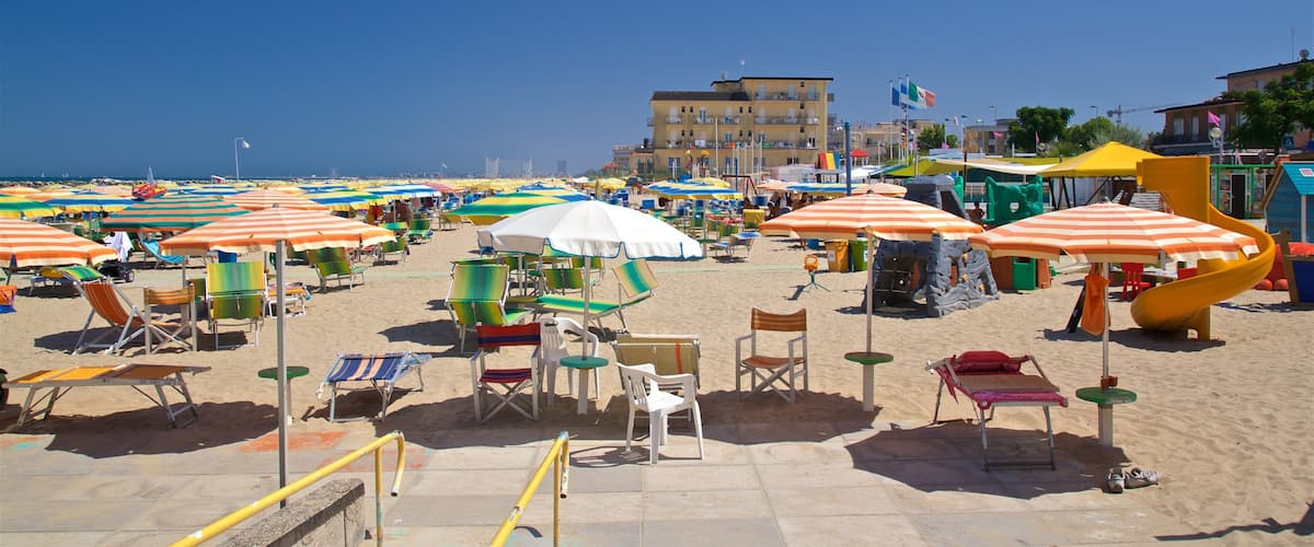 Viserbella showing a beach and general coastal views