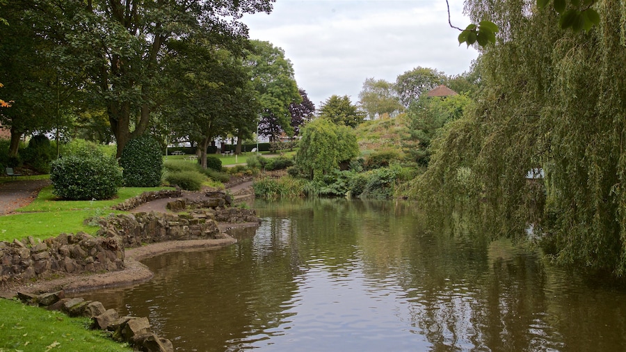 Burslem Park montrant mare et parc