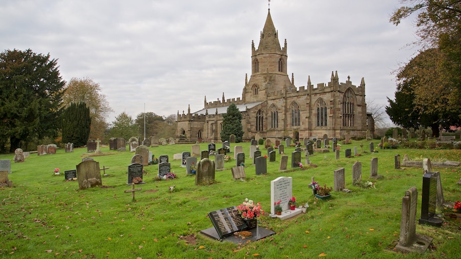St. Bartholomews Church showing a cemetery, a church or cathedral and heritage architecture
