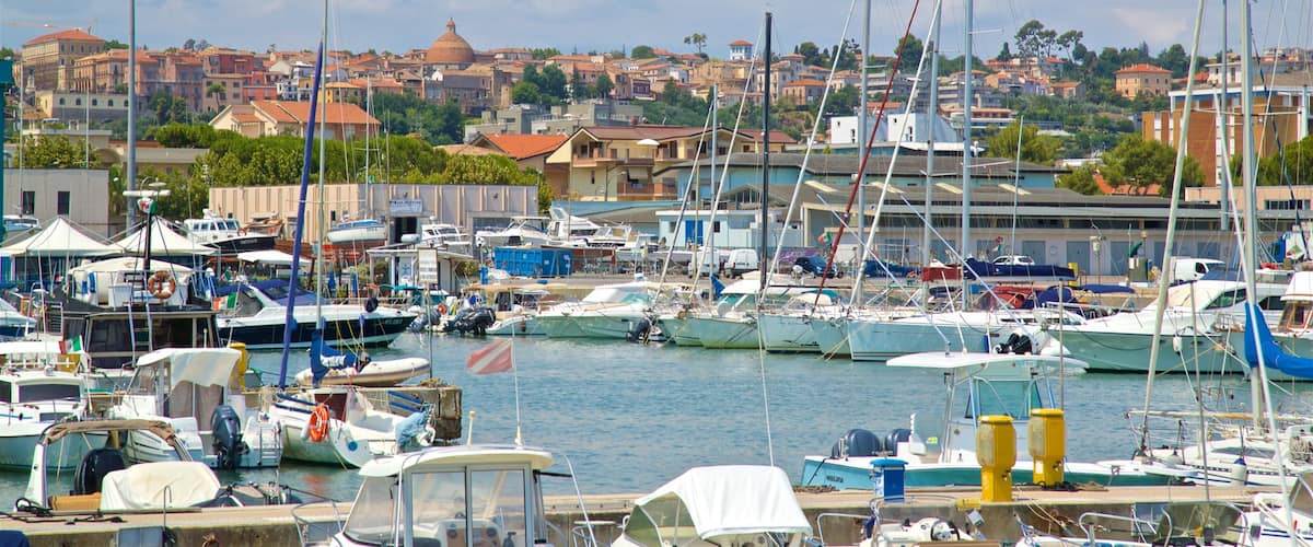 Giulianova Harbor showing a city and a bay or harbor