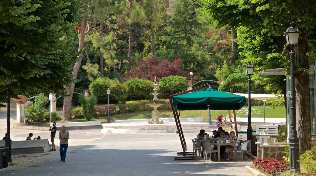 Chieti showing a park, a fountain and outdoor eating