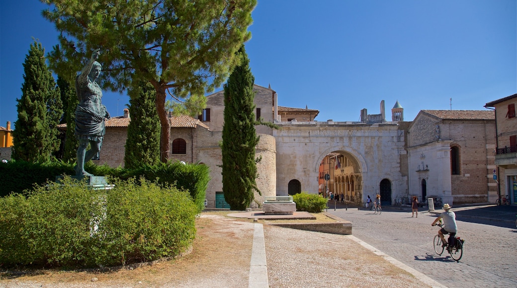 Arco di Augusto showing cycling and heritage elements