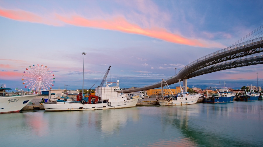 Ponte del Mare featuring a sunset, a marina and a bridge