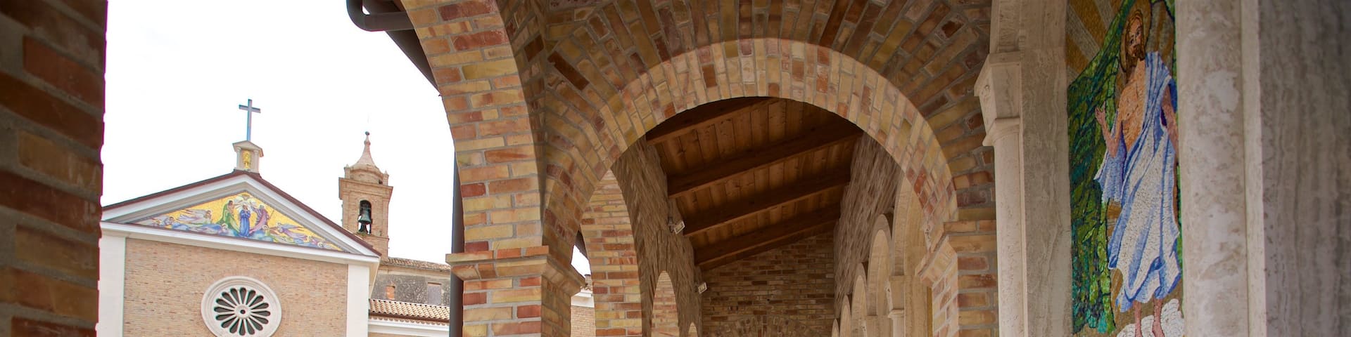 Santuario della Madonna dello Splendore featuring religious elements, outdoor art and a church or cathedral