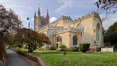 Newbury showing a church or cathedral and heritage architecture