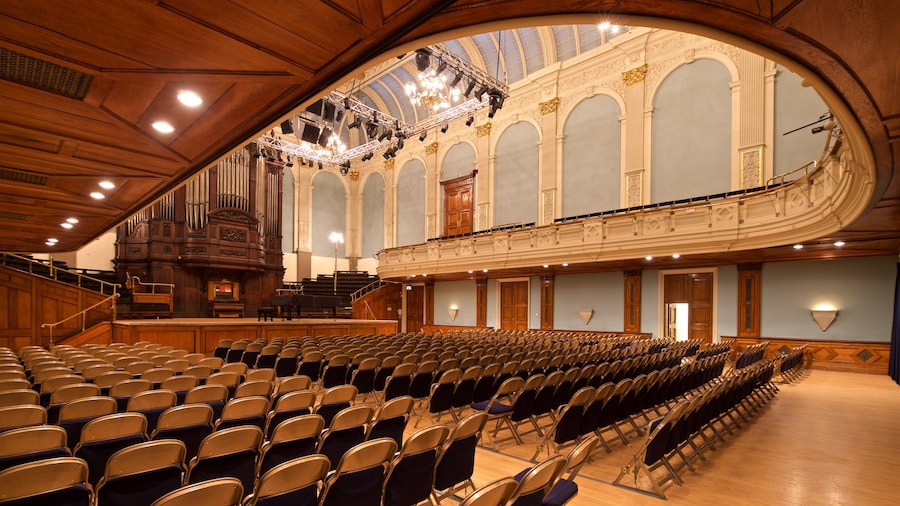 Reading Museum and Town Hall which includes interior views, theater scenes and heritage elements