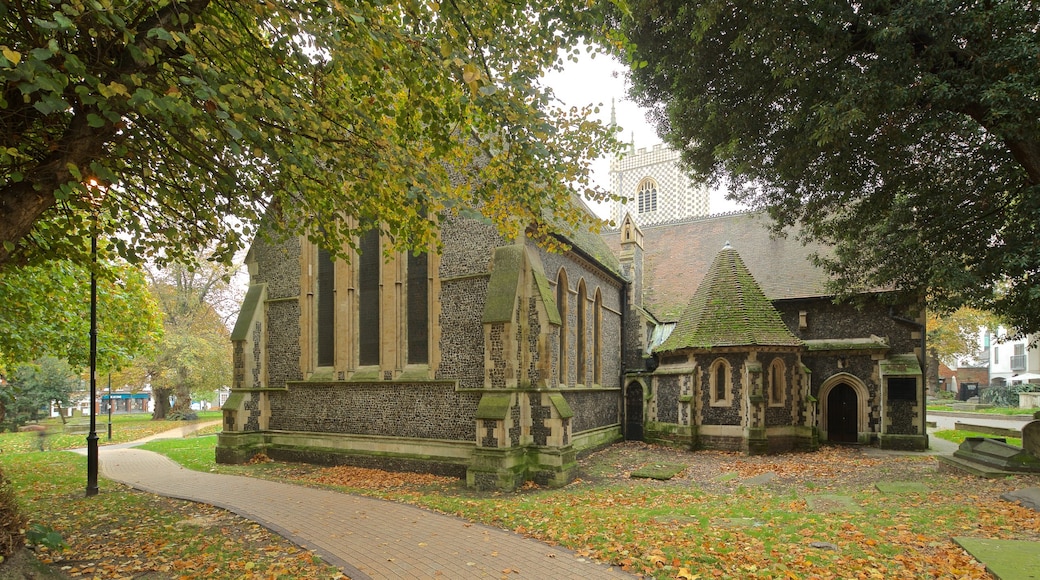 Minster Church of St Mary the Virgin featuring a church or cathedral and heritage elements