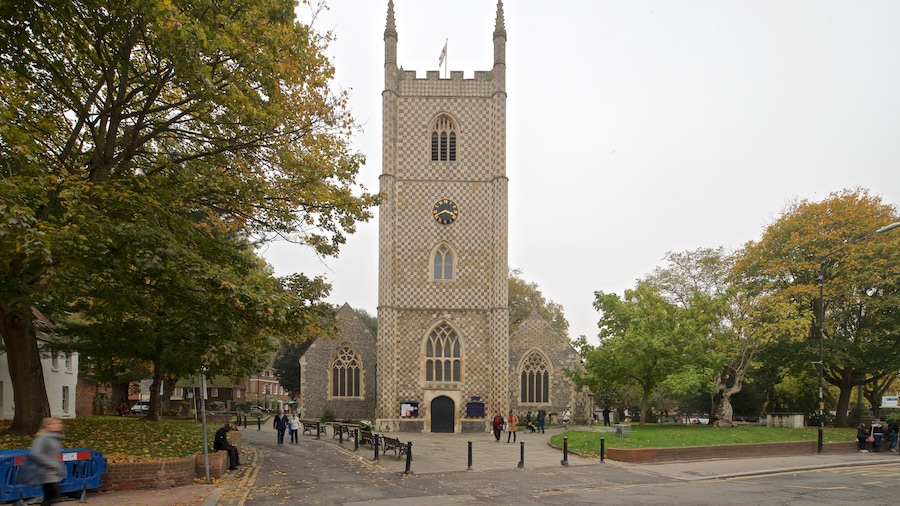 Minster Church of St Mary the Virgin which includes a church or cathedral and heritage architecture