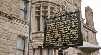 Conrad Caldwell House showing heritage elements and signage