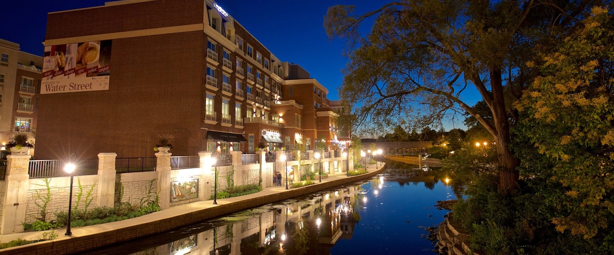 Naperville featuring a river or creek and night scenes