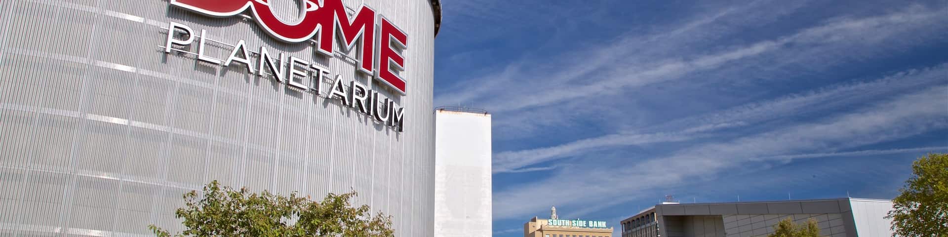 Peoria Riverfront Museum featuring signage