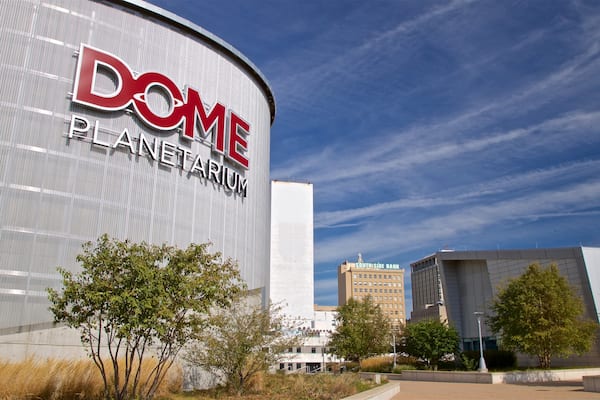 Peoria Riverfront Museum featuring signage
