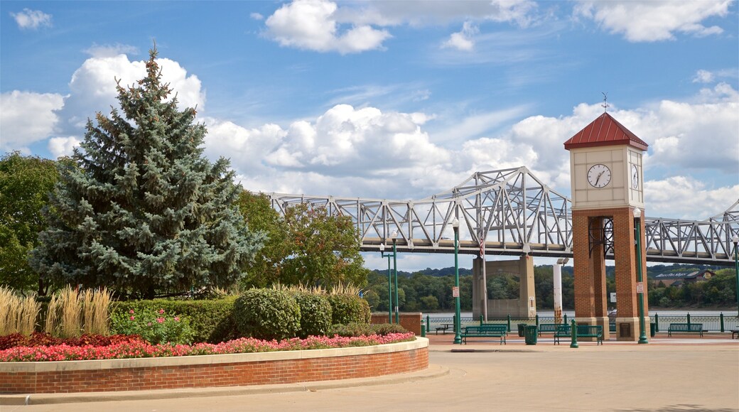 Western Illinois showing a park, a bridge and wildflowers