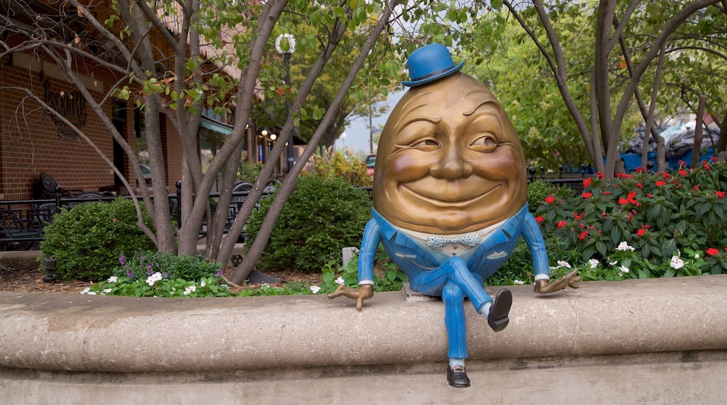 Champaign showing wild flowers and outdoor art