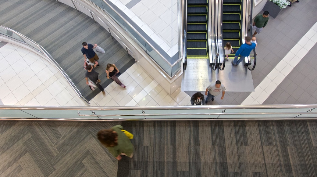 Woodfield Mall som visar shopping sÄvÀl som en liten grupp av mÀnniskor