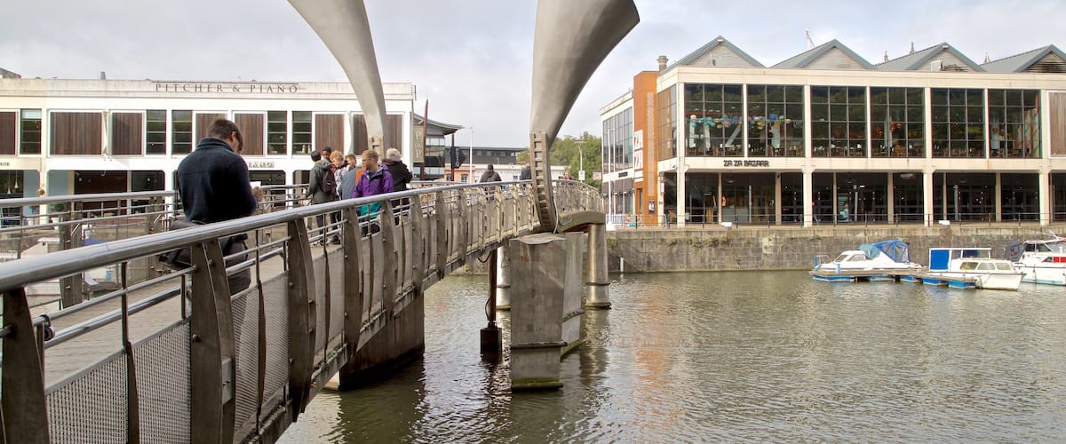 Bristol featuring outdoor art, a bridge and a river or creek