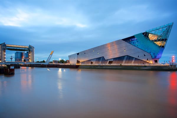 The Deep featuring general coastal views, night scenes and modern architecture