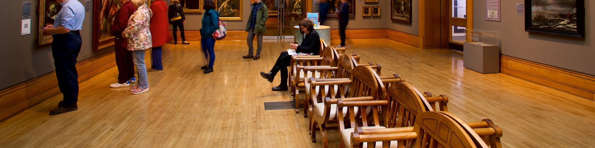 Ferens Art Gallery which includes art and interior views as well as a small group of people