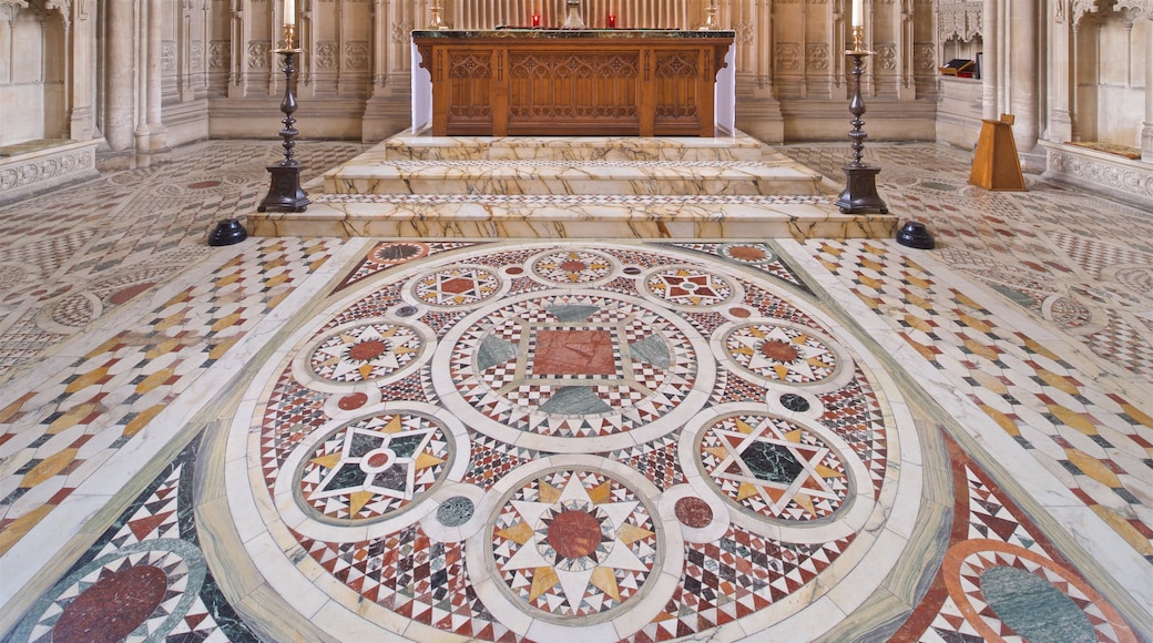 Bristol Cathedral which includes interior views, heritage elements and a church or cathedral