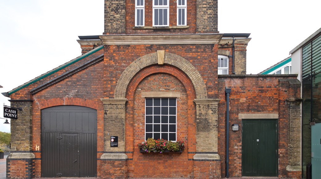 Swindon Designer Outlet showing flowers and heritage elements