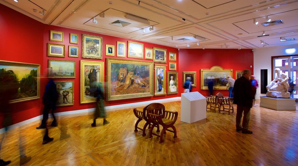 Ferens Art Gallery showing art and interior views as well as a small group of people