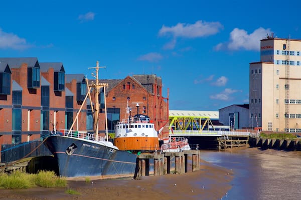 Arctic Corsair showing a bay or harbour and a river or creek