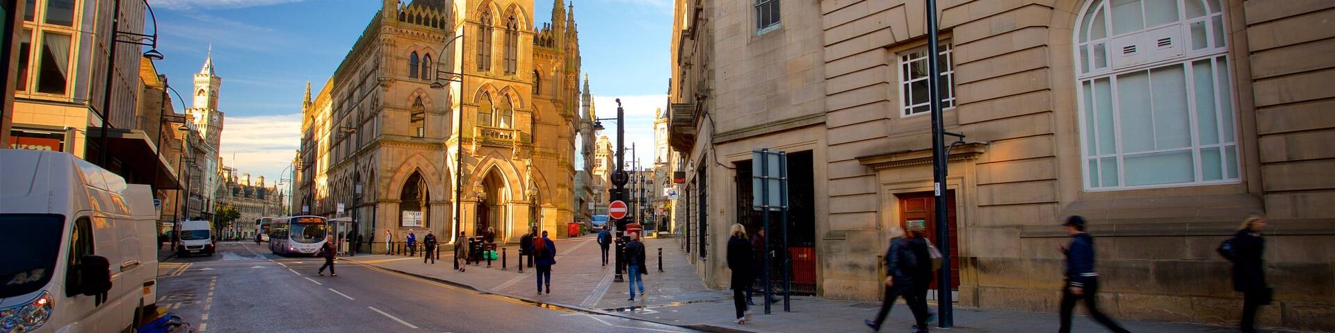 Wool Exchange featuring a church or cathedral, street scenes and heritage architecture