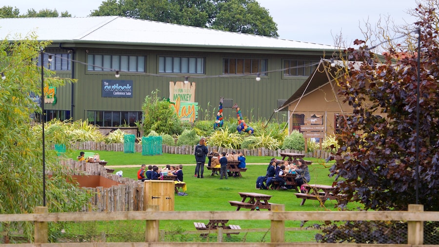 Yorkshire Wildlife Park featuring a garden as well as a small group of people