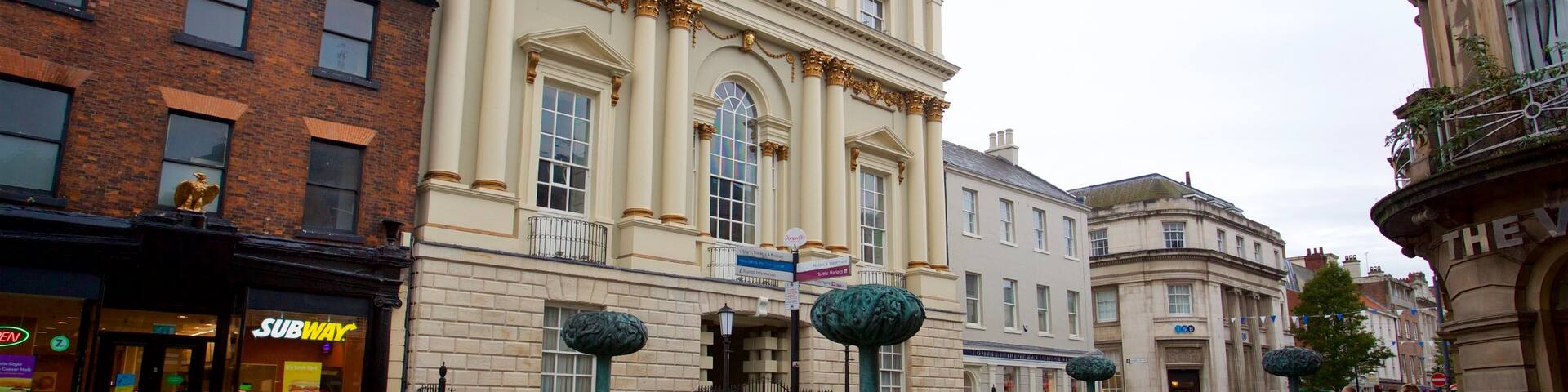 Mansion House welches beinhaltet Stadt, historische Architektur und StraĂenszenen