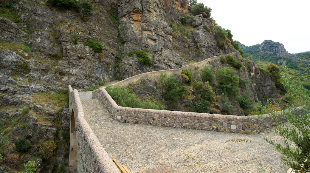 Il ponte del diavolo which includes a bridge and a gorge or canyon