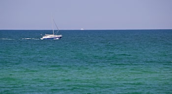 Muskegon State Park featuring general coastal views and boating