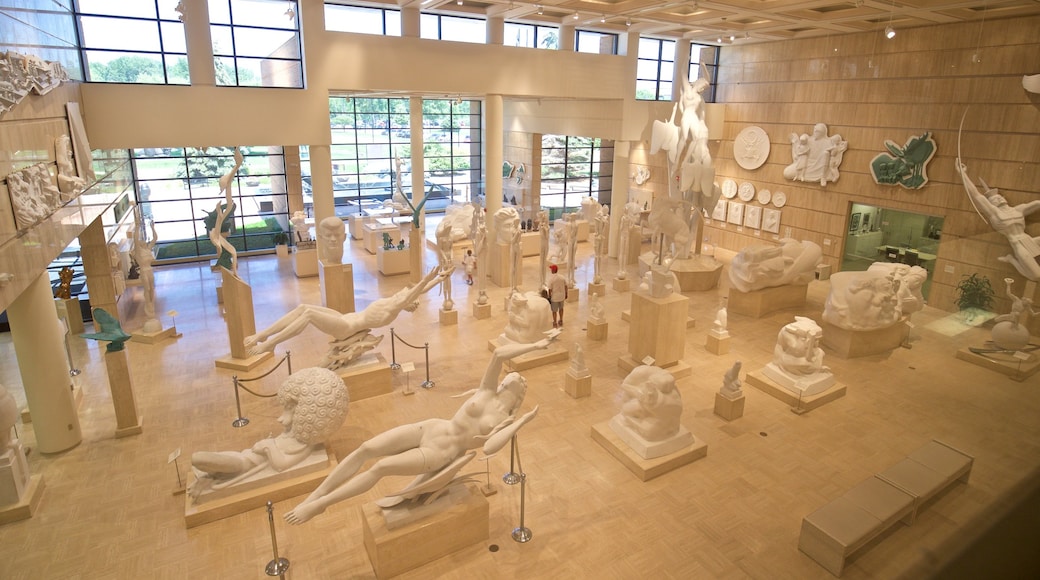 Marshall M. Fredericks Sculpture Museum which includes interior views, art and a statue or sculpture