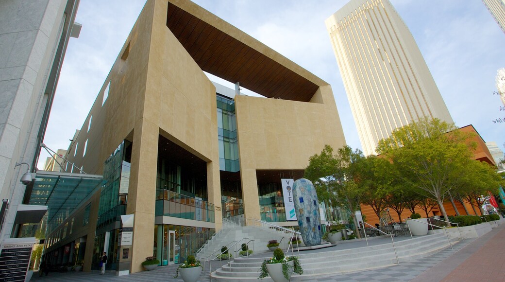 Mint Museum of Art showing modern architecture, central business district and a city