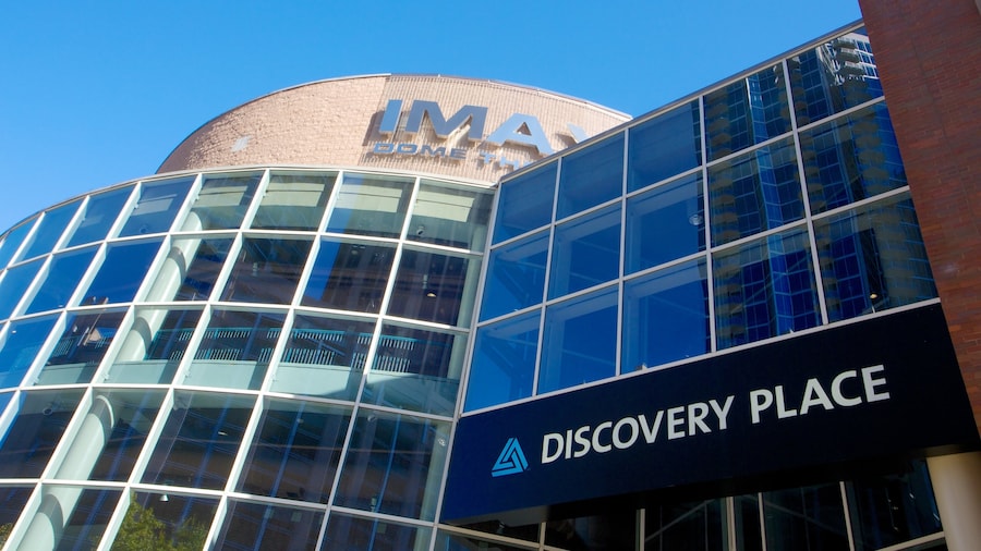 Exterior view of Discovery Place Science museum in Charlotte, North Carolina.