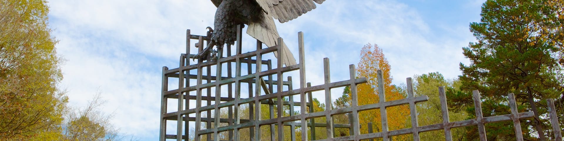Carolina Raptor Center which includes a statue or sculpture and outdoor art