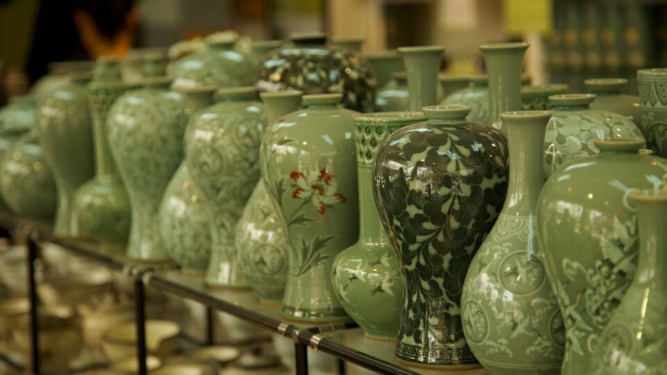 Insa-dong which includes interior views and art