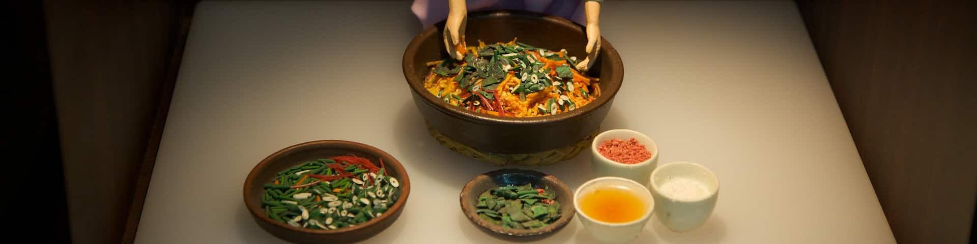 Kimchi Museum featuring food and interior views