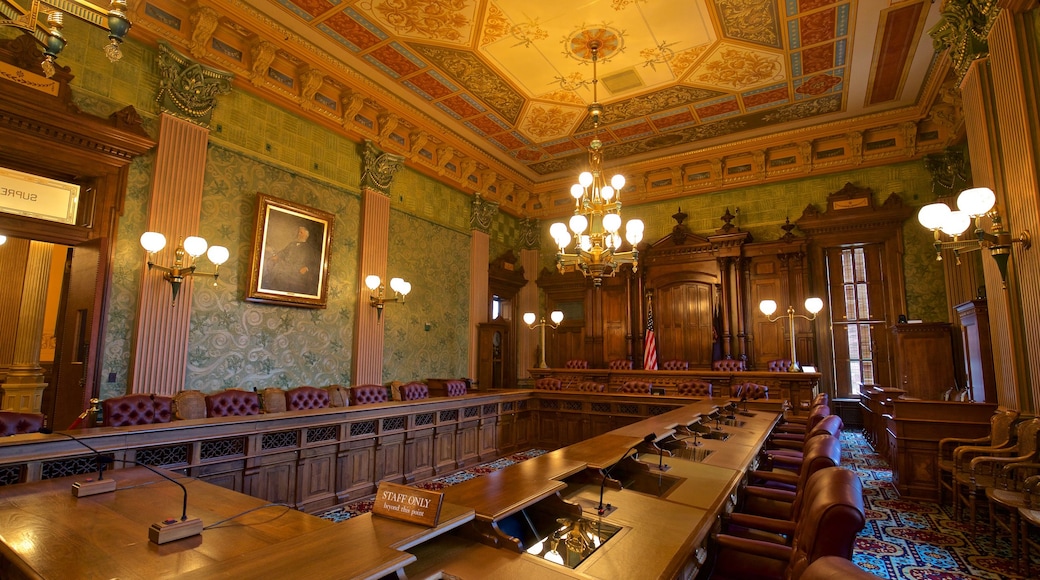 Michigan State Capitol showing an administrative buidling, interior views and heritage elements