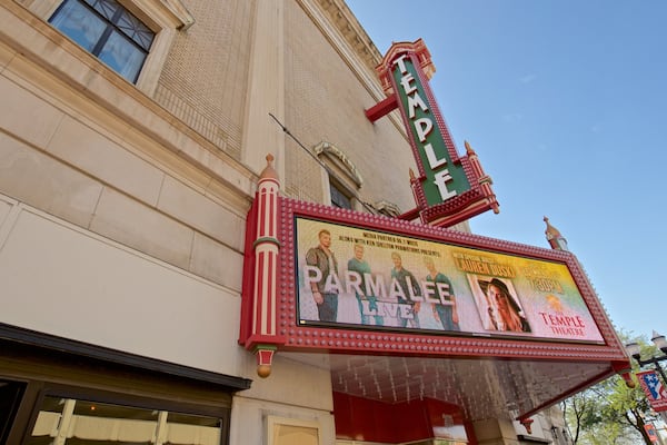 Temple Theatre showing signage