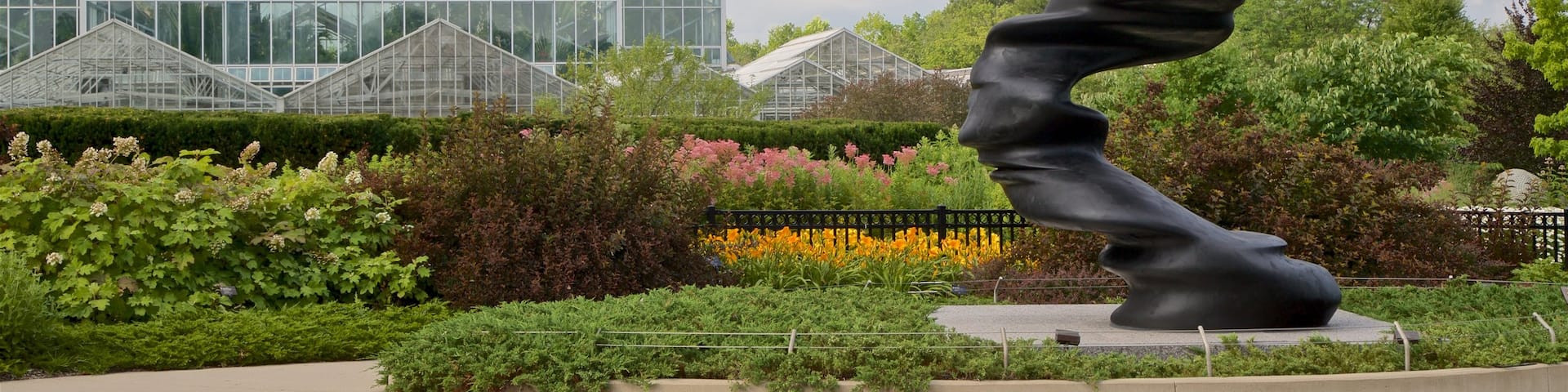 Frederik Meijer Gardens and Sculpture Park featuring wildflowers and outdoor art