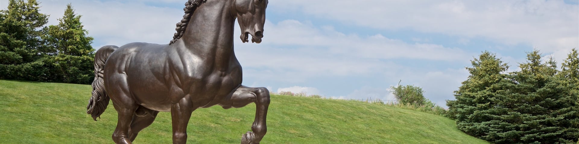 Leonardo da Vinci\'s Horse ofreciendo una estatua o escultura, un parque y arte al aire libre