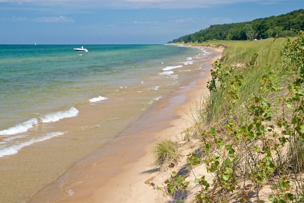 Parc d\'Ătat de Muskegon mettant en vedette plage et vues littorales