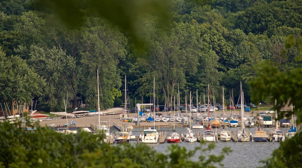 Mt. Pisgah Dune Boardwalk which includes a bay or harbour