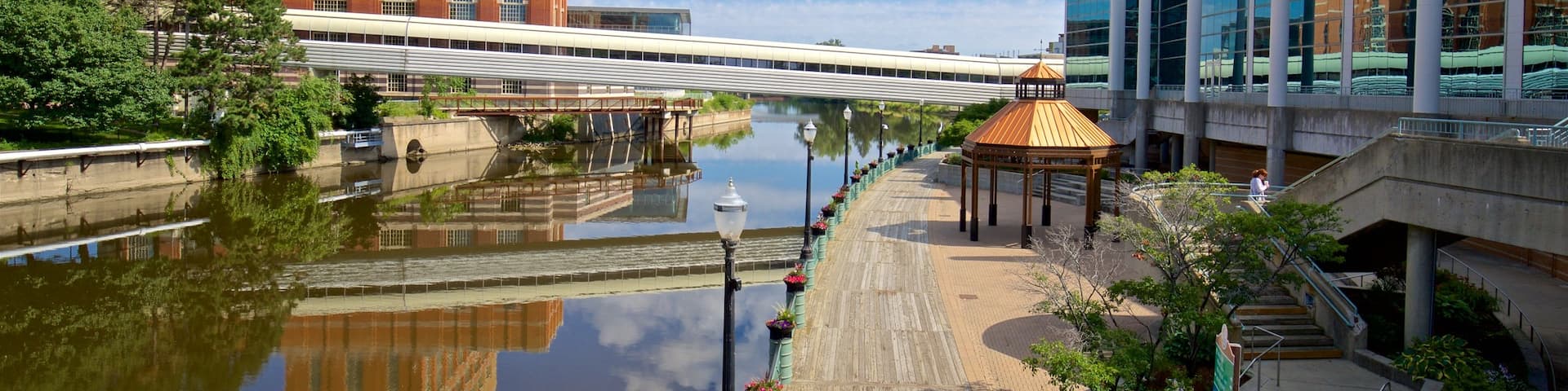 River Trail featuring a river or creek and a bridge