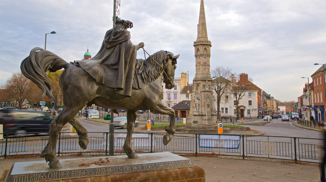 Banbury which includes heritage elements and a statue or sculpture