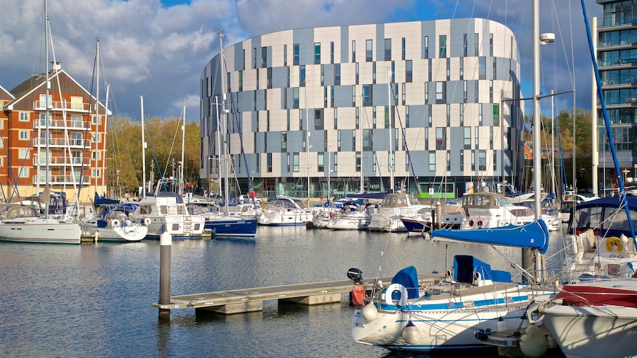 University Campus Suffolk showing a bay or harbour
