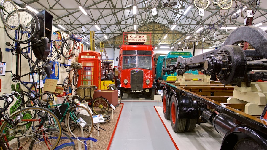 Ipswich Transport Museum featuring heritage elements and interior views
