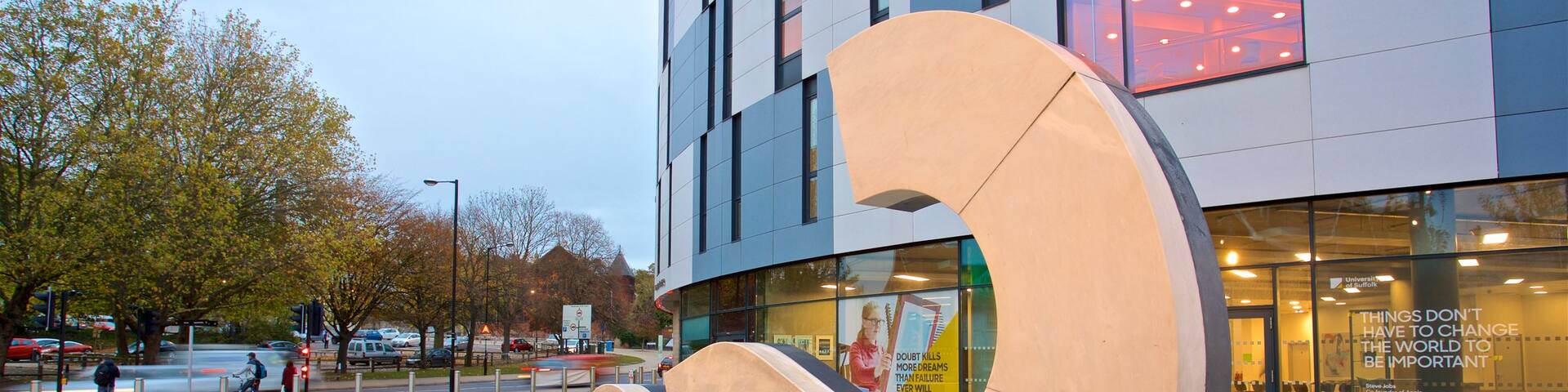 The Question Mark Sculpture which includes outdoor art