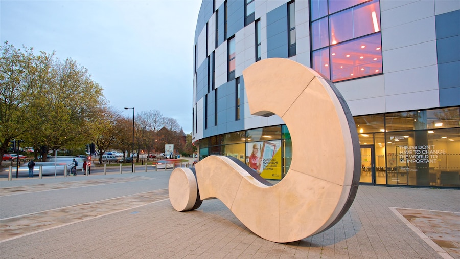 The Question Mark Sculpture which includes outdoor art
