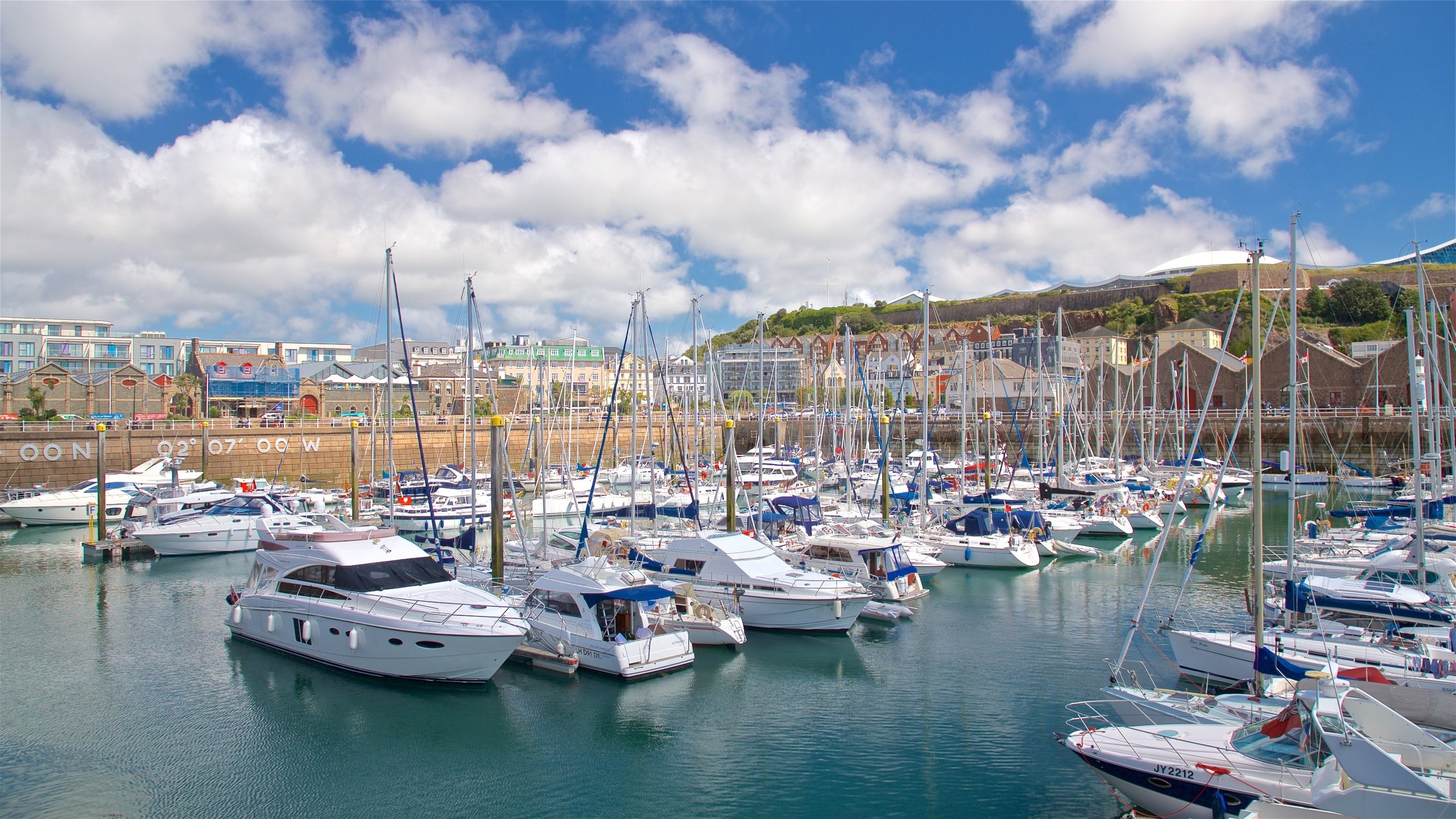 St. Helier which includes a bay or harbor